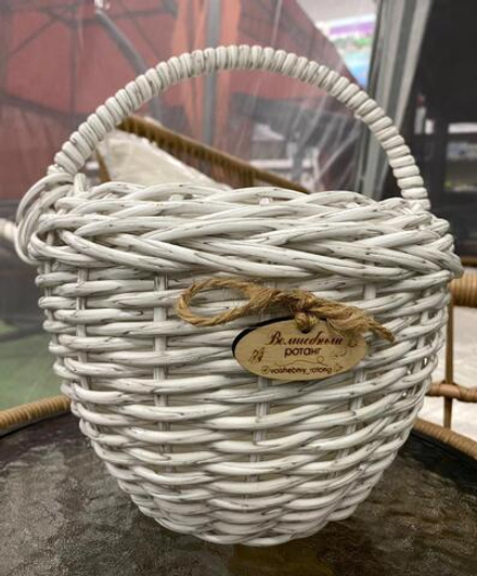 Кашпо корзинка с ручкой березка 3л.