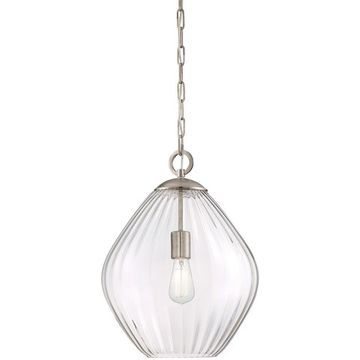 люстра Carnegie 1 Light 16 inch Satin Nickel Pendant Ceiling Light