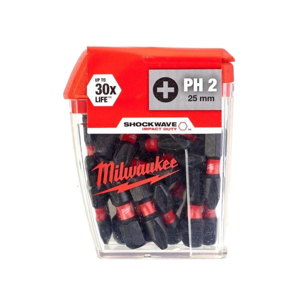 Набор бит Milwaukee SHOCKWAVE PH2 25мм из 25 штук