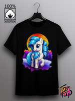 Футболка Лошадка с синей гривой