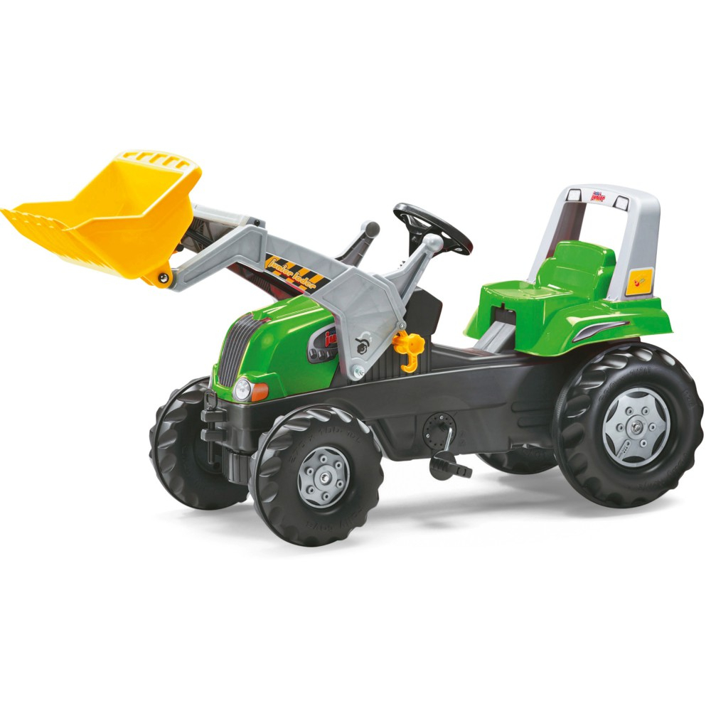Детский педальный трактор Rolly Toys Junior RT 811465 с ковшом зелёный от 3 лет — фото 1