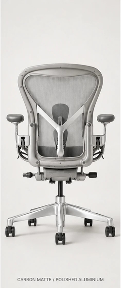 Кресло Herman Miller Aeron Carbon Polished Aluminium, размер A