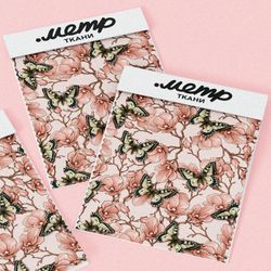 Ткань шифон винтажные бабочки