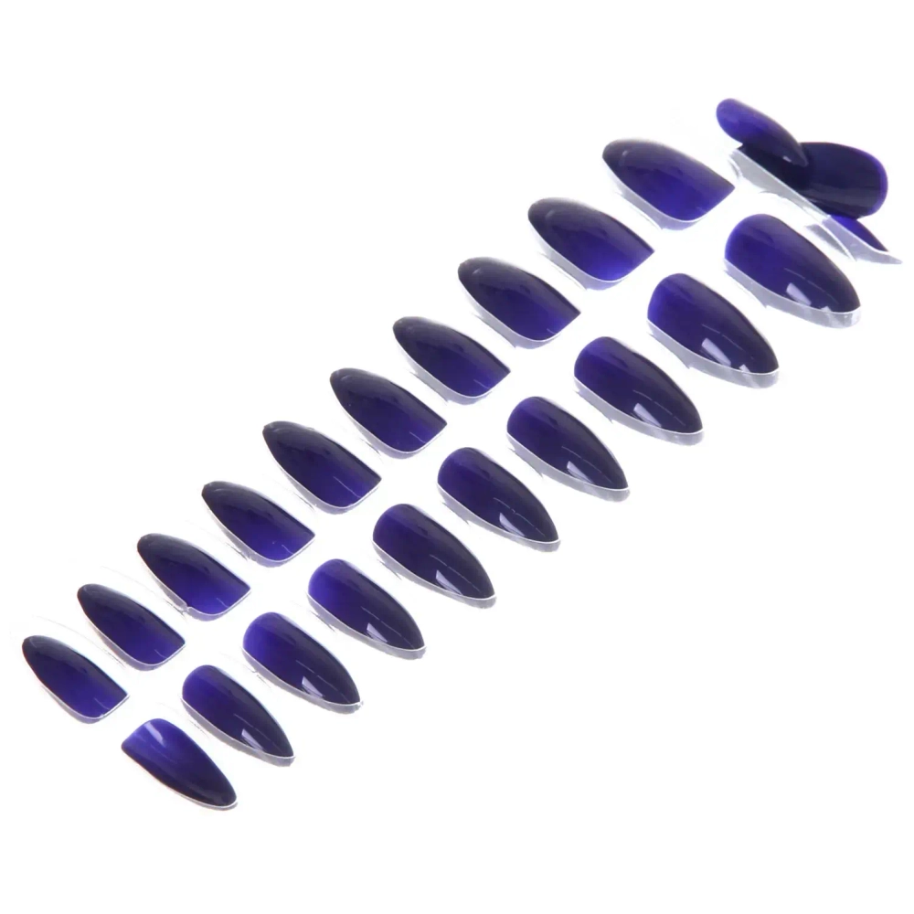 Ногти накладные на клеевых пластинах 24шт «ТЫПРЕКРАСНА!», цвет темно-синяя ночь, длина 2.3см