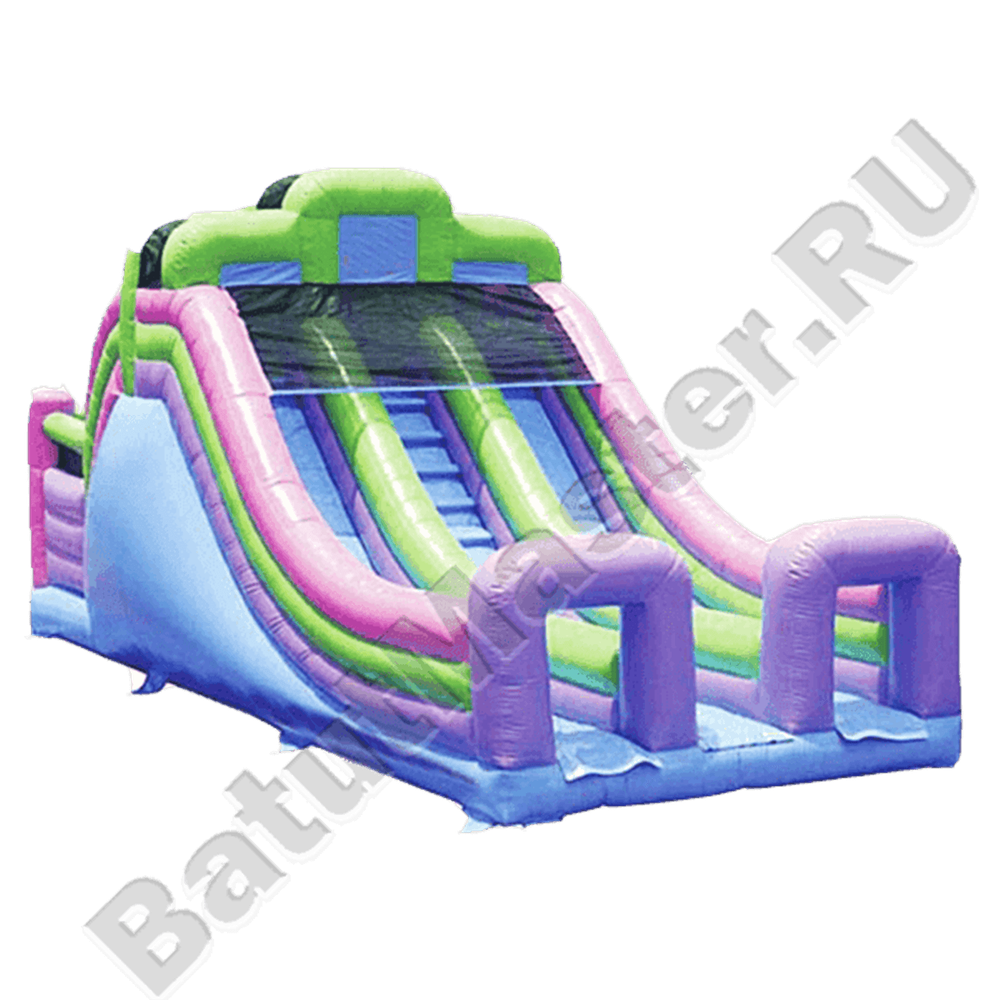 Детский надувной батут-горка "Двойной эффект-2" 9*4*6 м
