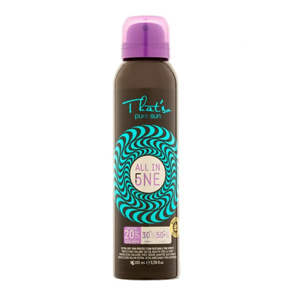 Универсальный солнцезащитный спрей с маслом ним SPF 20/30*/50+ That'So All In One Sport Extra Dry With Neem Oil 100мл