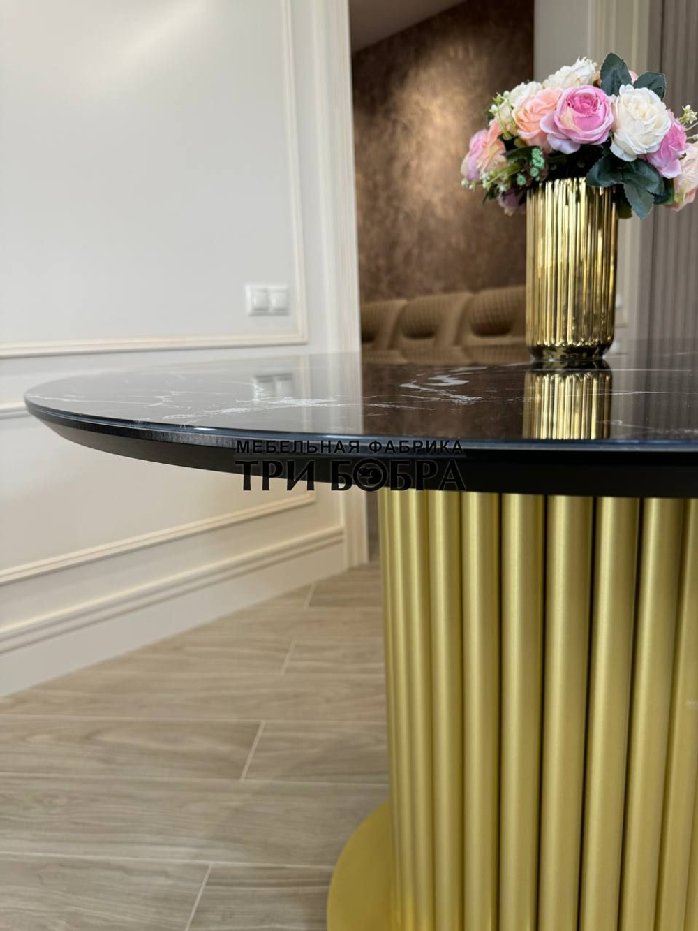 Кухонный стол "Орион", чёрный мрамор