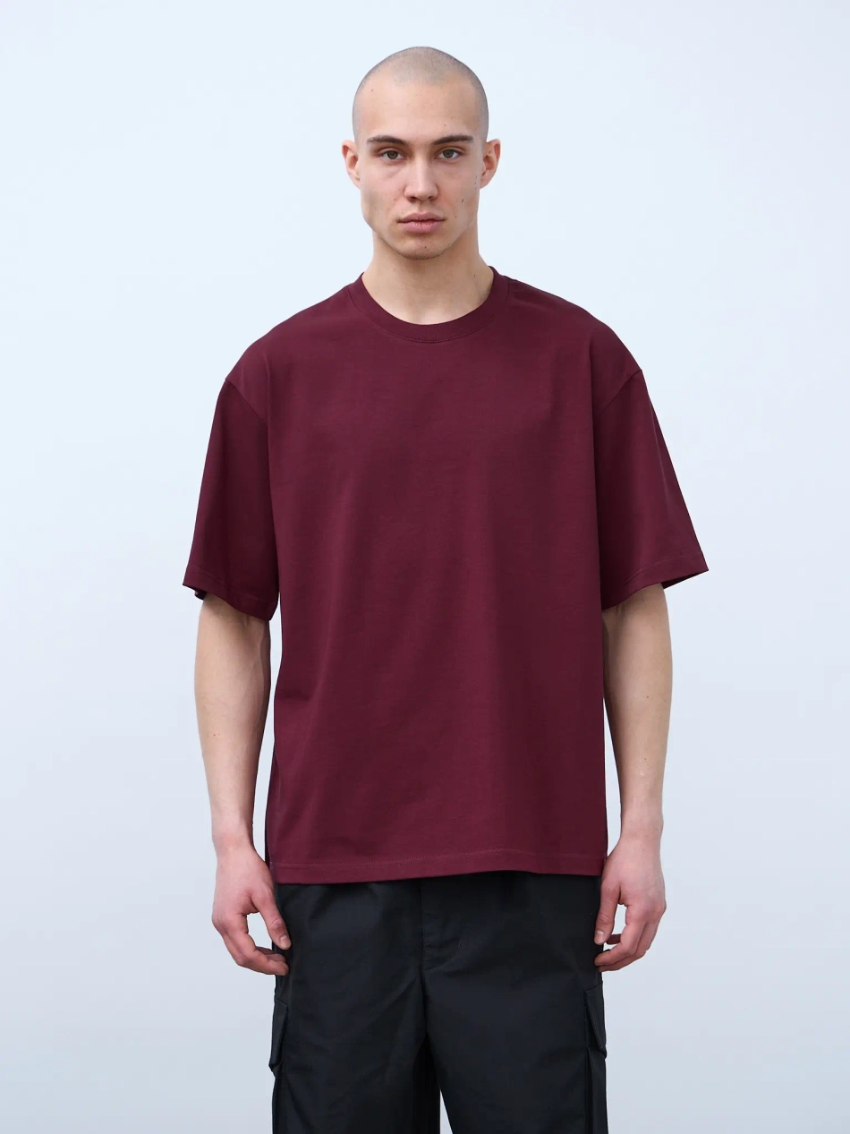 Футболка оверсайз (бордовый) 230 г