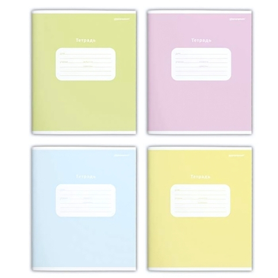 Тетрадь школьная А5 12л клетка "Однотонные. Пастельные оттенки" (Schoolformat)