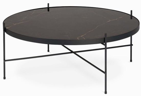 Кофейный стол Lacio диаметр 80 сталь и керамика