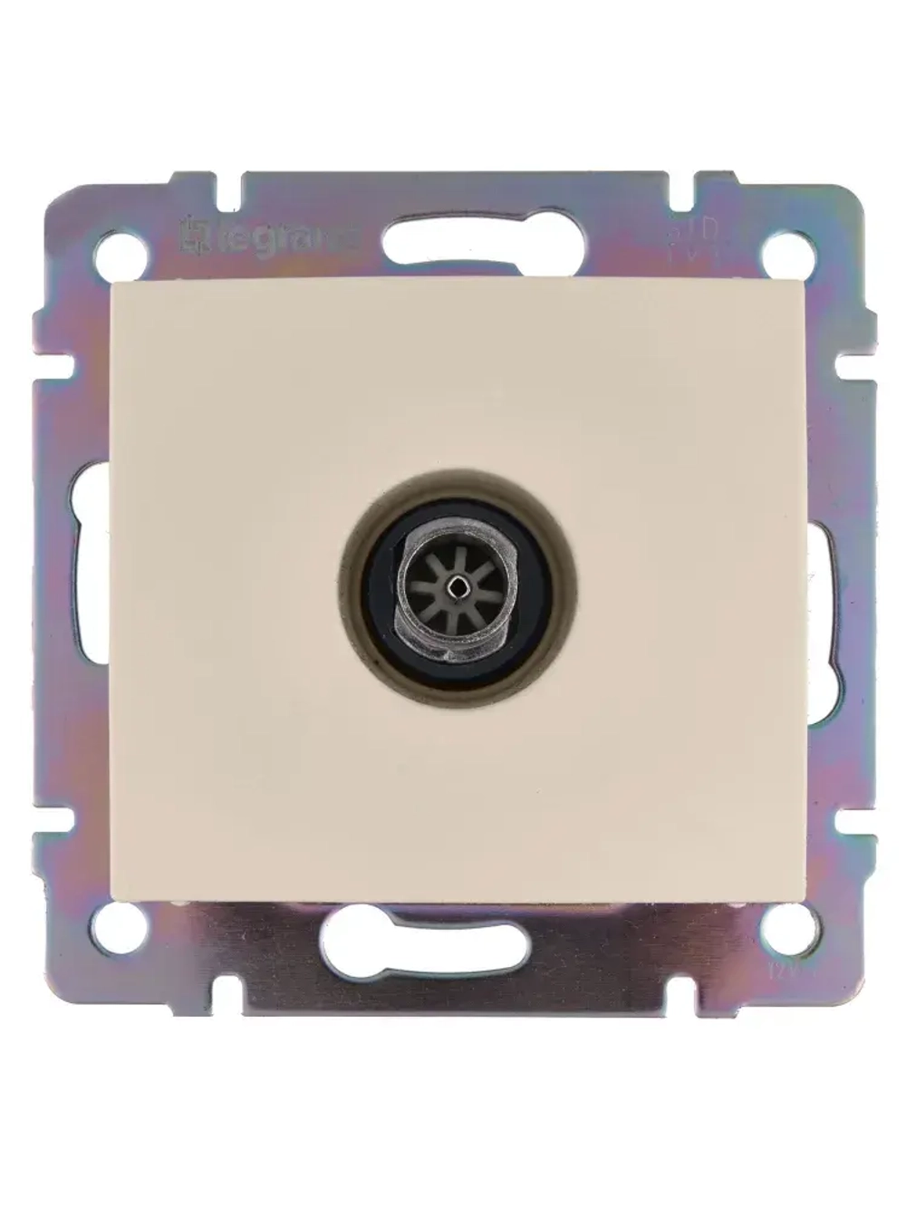 Комплект розетка-2 шт+ТВ розетка-1 шт+рамка 3 поста - 1 шт слоновая кость