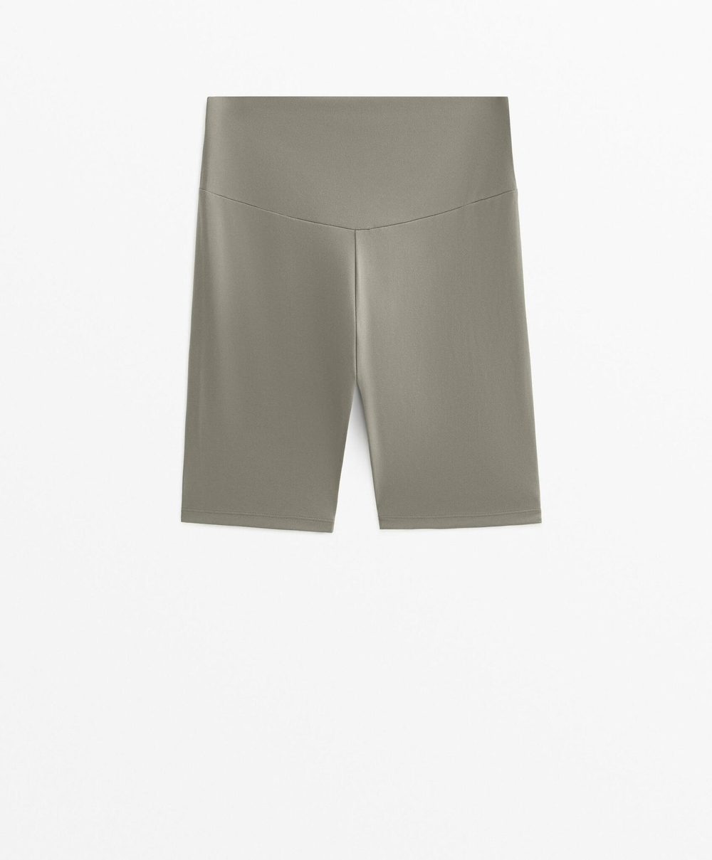 OYSHO Легинсы-велосипедки Comfortlux с высокой посадкой длиной 20 см, светлый хаки