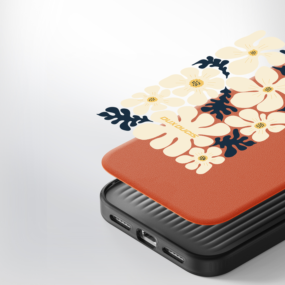 Чехол с MagSafe для смартфона iPhone 17 Pro Max, от Dux Ducis, серия Moro Series Magnetic (дизайнерский рисунок оранжевый)