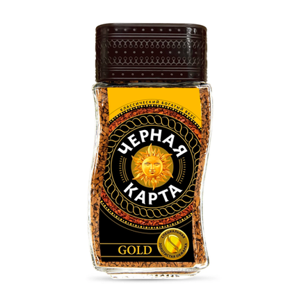 Кофе растворимый Черная Карта Gold, 95 г, стеклянная банка