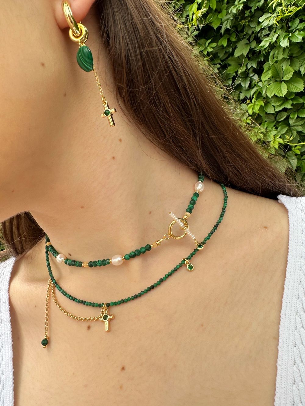 Чокер из малахита