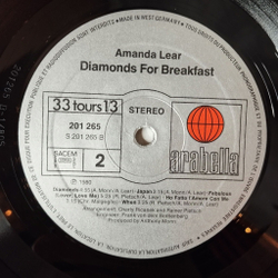 Винтажная виниловая пластинка LP Amanda Lear Diamonds For Breakfast (France 1980)