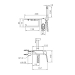 Гигиенический душ со смесителем встраиваемый с полкой и бумагодержателем Raglo R51.55.09, графит