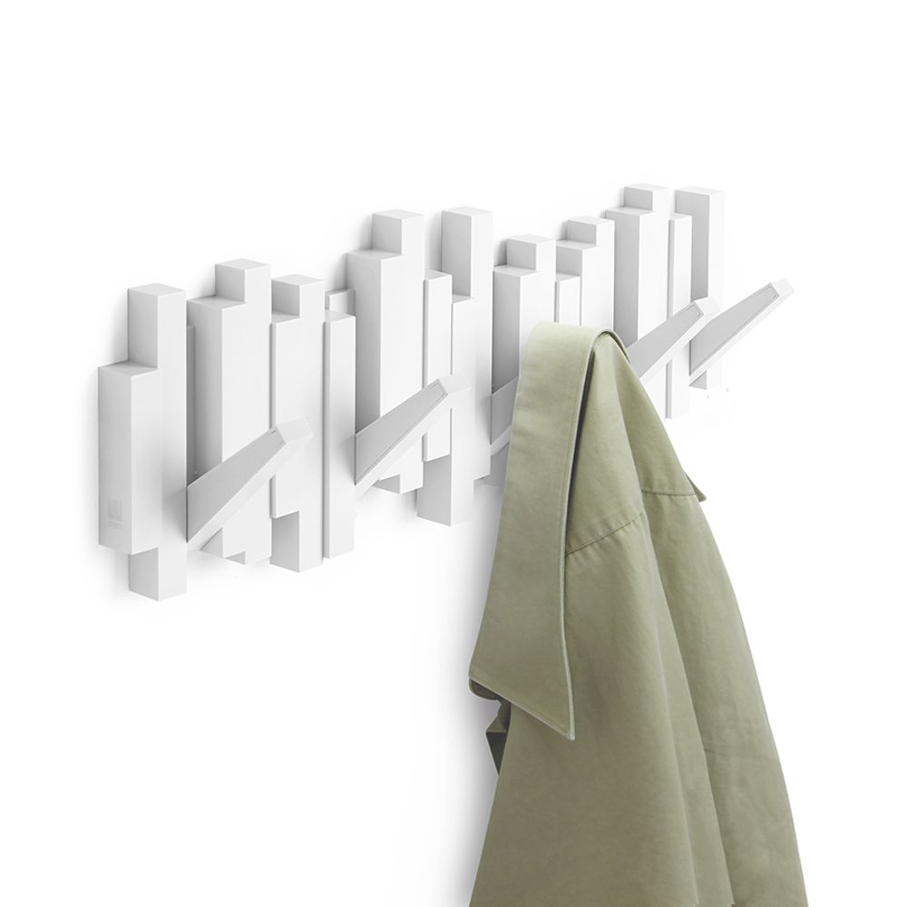 Вешалка настенная Sticks, 49,3 см, белая, 5 крючков