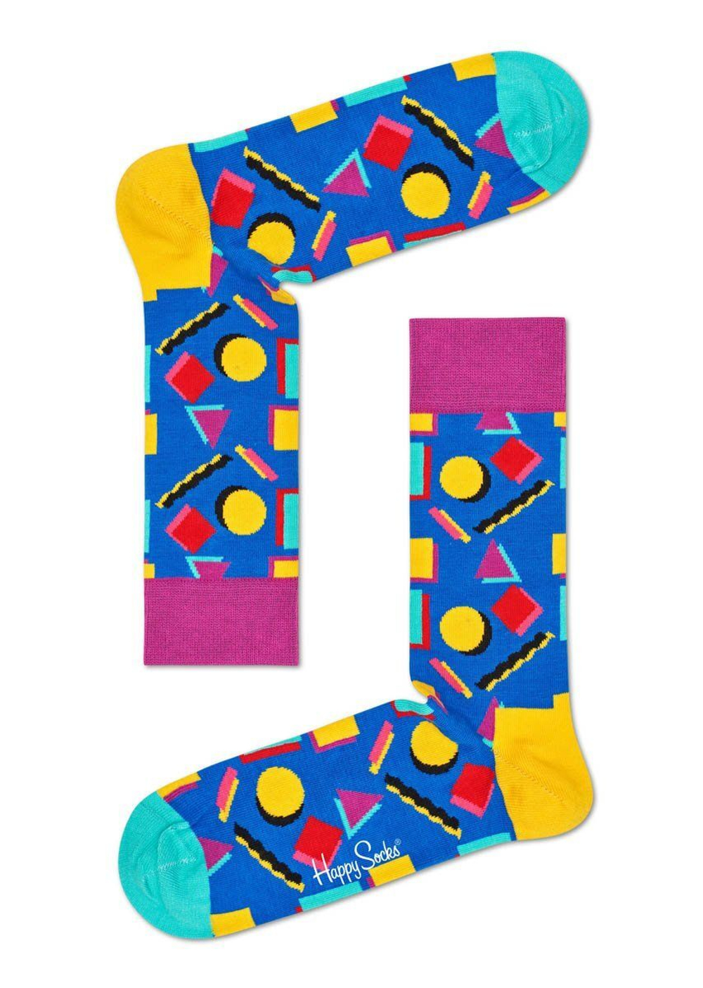 Носки унисекс Nineties Sock с геометрическими фигурами (Размер: 25) (Цвет: розовый)