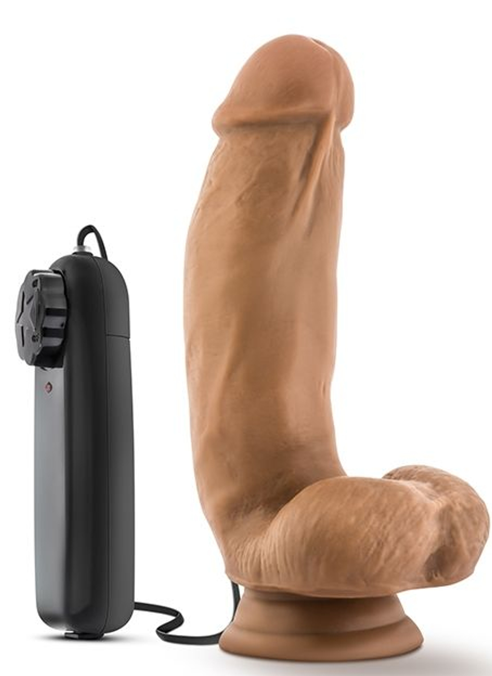 Смуглый вибратор MMA Fighter - 17,8 см. (Цвет: кофейный)