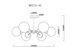 Потолочная люстра на штанге MyFar Fisher MR1741-6C