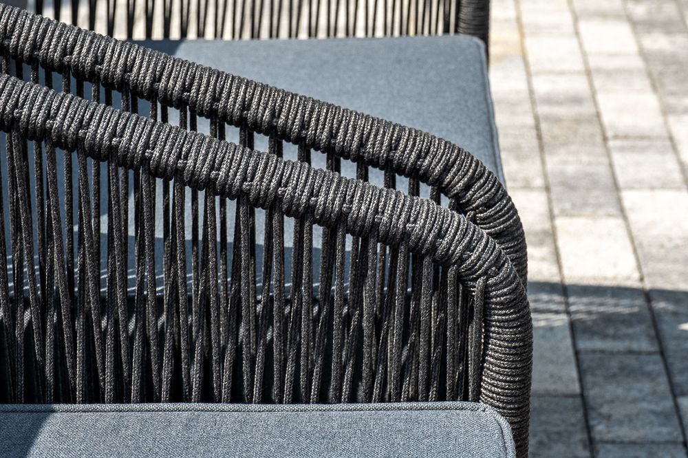 "Канны" лаунж-зона 5-местная плетеная из роупа (веревки), цвет темно-серый