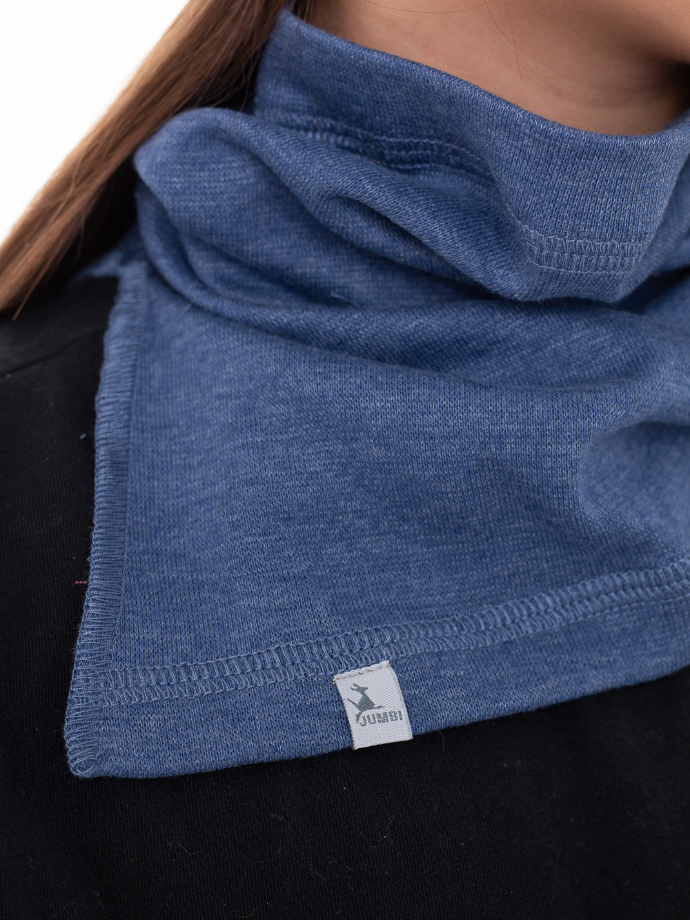 Комплект Шапка трикотажная + снуд (Синий меланж) РИО*