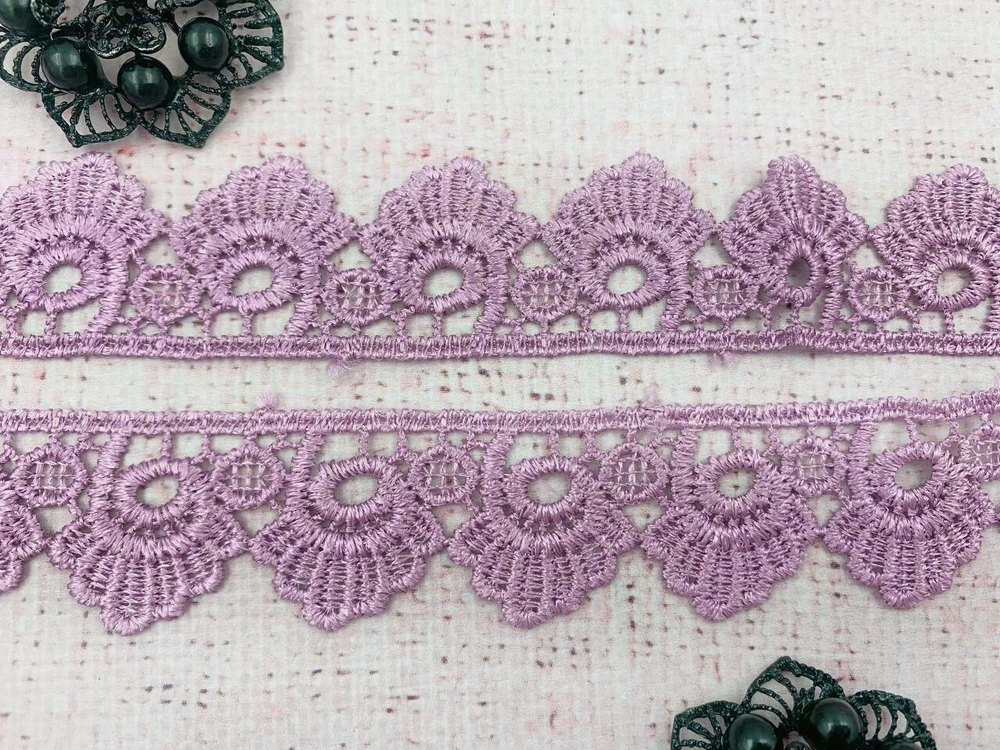 Кружево плетеное, ш. 3 см, пыльная сирень