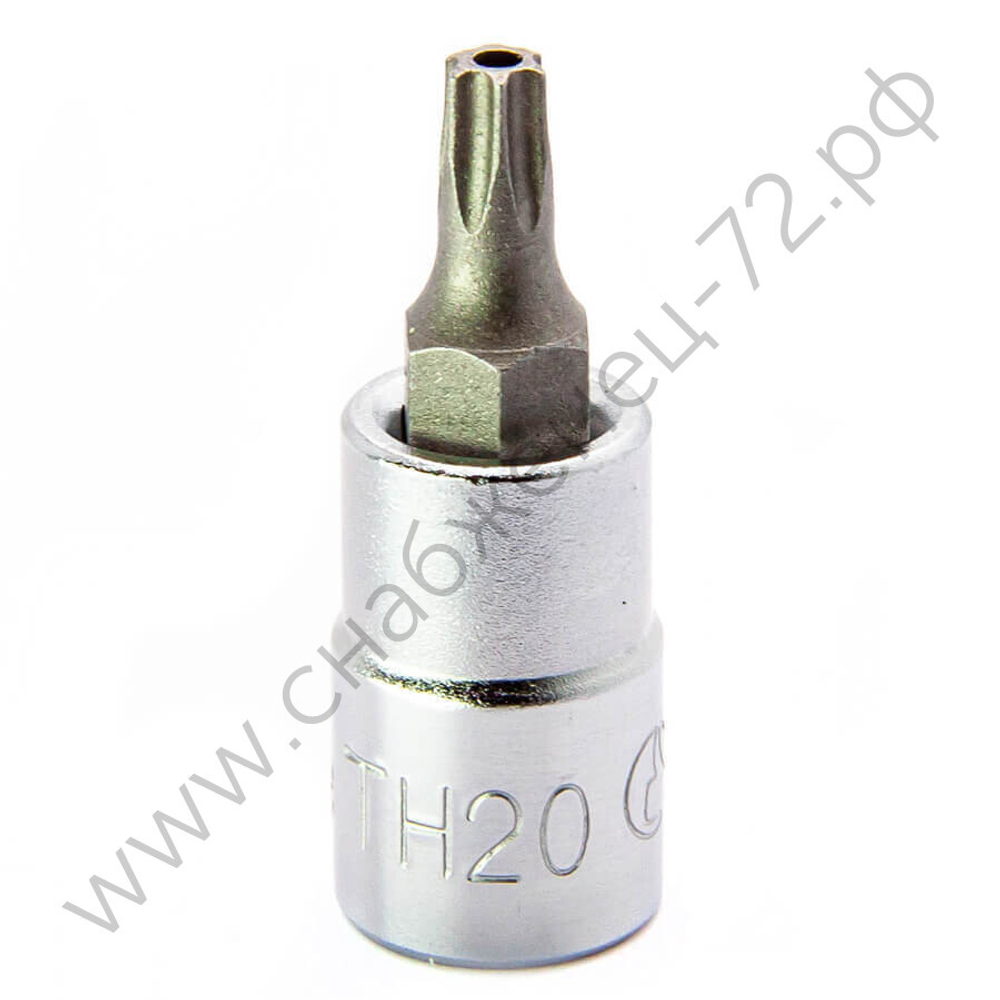 2025TH20 Торцевая головка со вставкой TORX с отверстием  1/4" ТH20