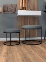 Комплект круглых банкеток - ЧСЕР - серое на черном