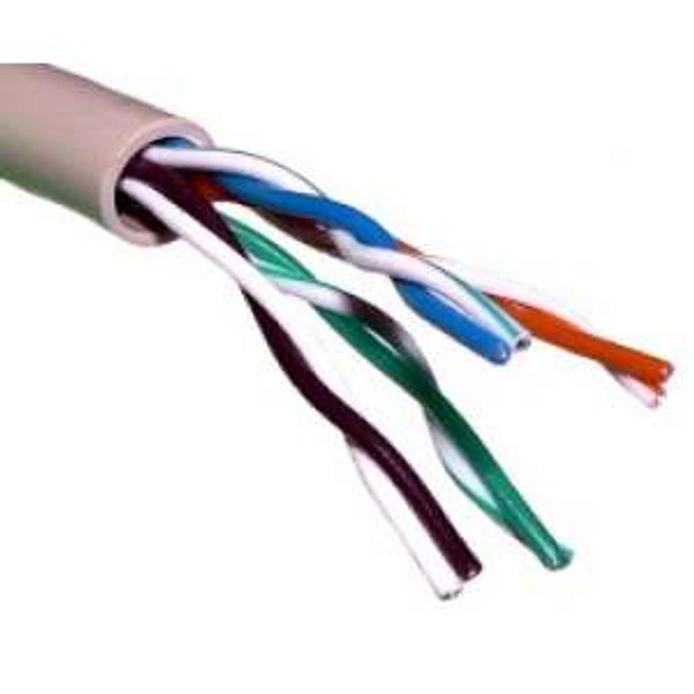 Кабель Netlan U\UTP 4 пары, Кат.5е (класс D), 100МГц, одножильный, ВС (чистая  медь), внутрений, РVC нг(В),серый, 305м