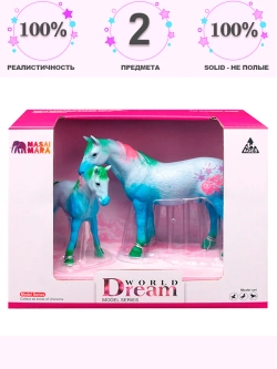 Набор фигурок животных Мир фэнтези Семья голубых единорогов 2 шт