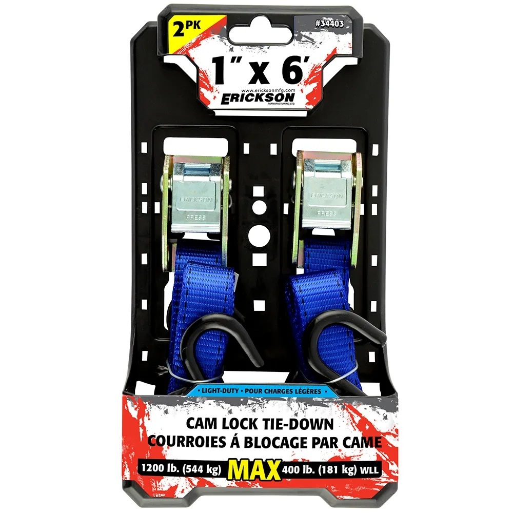 Стяжки груза (2шт) ERICKSON 25мм х 183см (540 кг, ручн.)