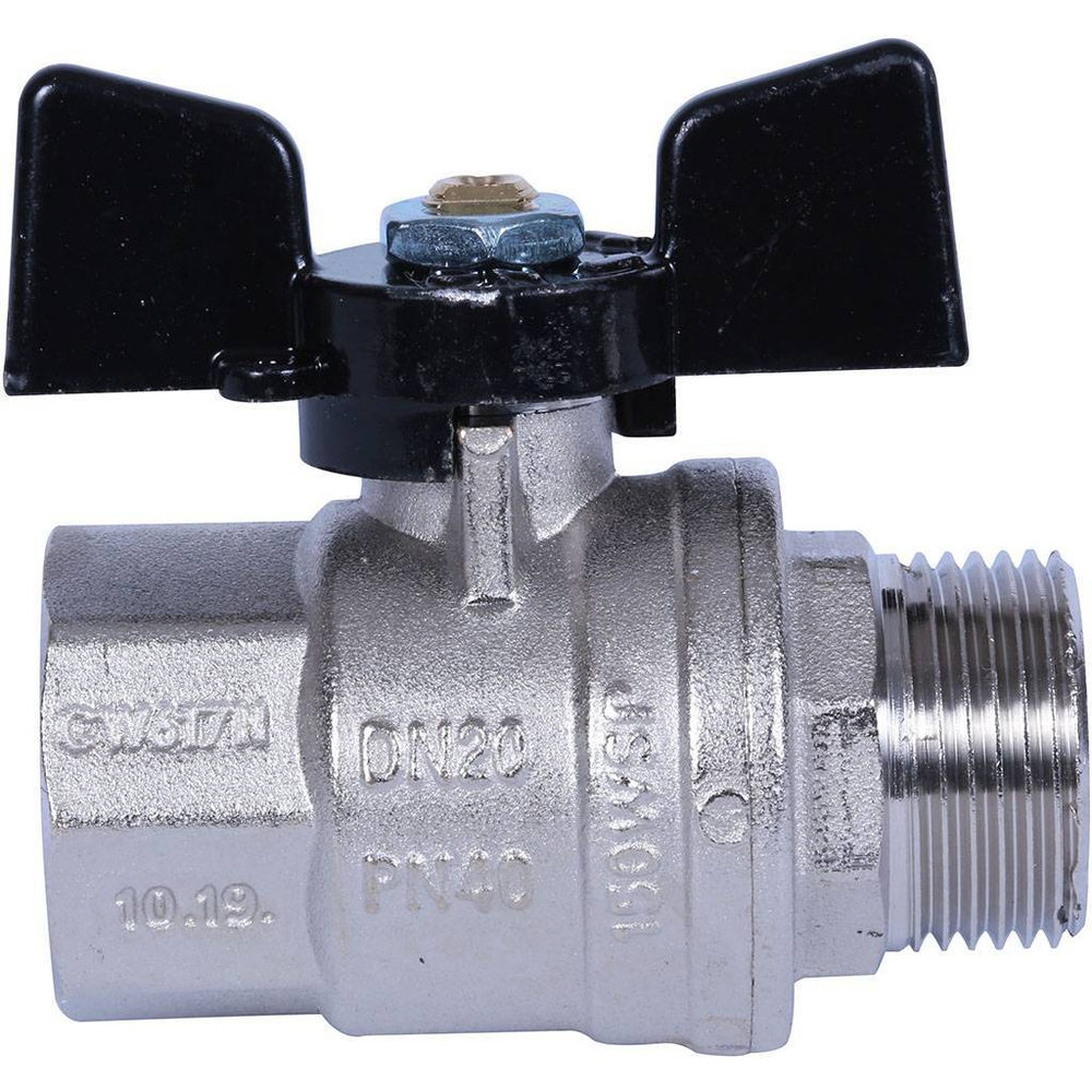 Кран шаровой Bugatti Oregon 3/4" внутренняя-наружная (бабочка)