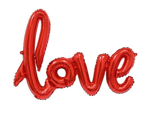 Шар фигура Надпись "Love", Красный
