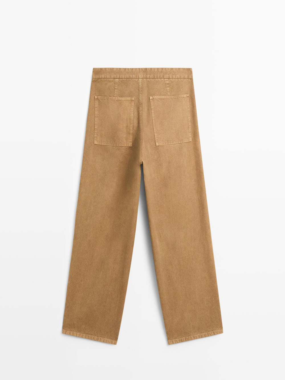 Massimo Dutti Брюки свободного кроя с высокой талией, охра