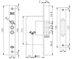 Замок KALE 189/3МF (45 мм) врезной 3кл крест. ключ