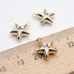 Подвеска Звезда, цвет золото, фианит, размер 12*11 мм, цена за 1 шт