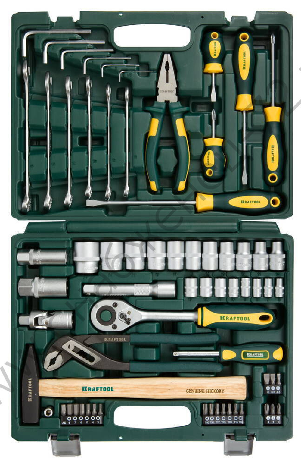 KRAFTOOL EXTREM-66, 66 предм., (1/2″+1/4″), универсальный набор инструмента (27976-H66)