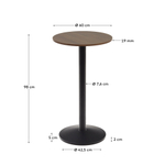 Esilda Круглый стол из меламина с ореховой отделкой и черной металлической ножкой  Ø60x96