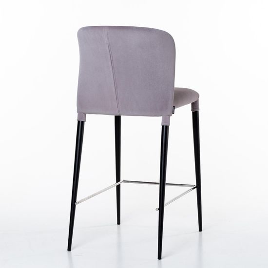 Стул полубарный Albert в шортиках, бархат серый