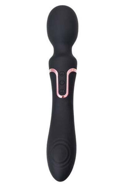 Черный двусторонний интимный массажер Surge - 22,5 см. (Цвет: черный)