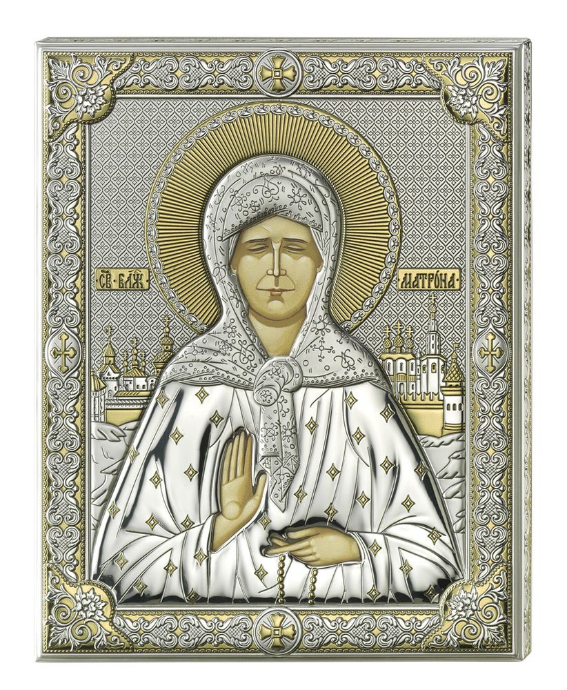 Серебряная икона Святая Матрона