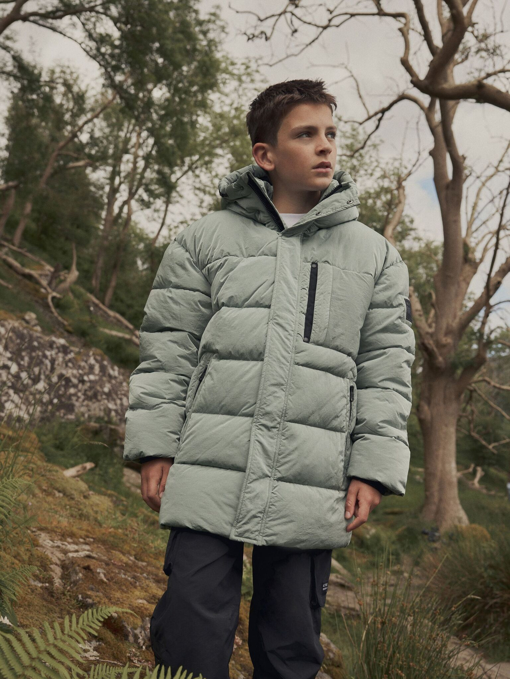 Пуховик с флисовой подкладкой для мальчика Next Q51-556, Хаки