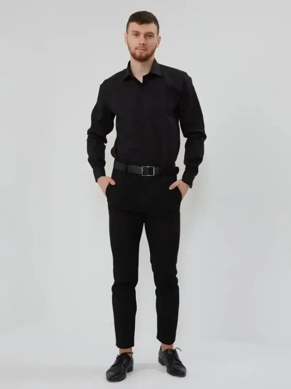 Рубашка классическая CLASSIC FIT с длинным рукавом, черная