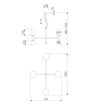 Потолочный светильник 30182/8 золото Bubble Eurosvet