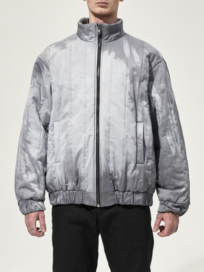 Бомбер стеганый вареный "Беломорканал". Сине-бурый