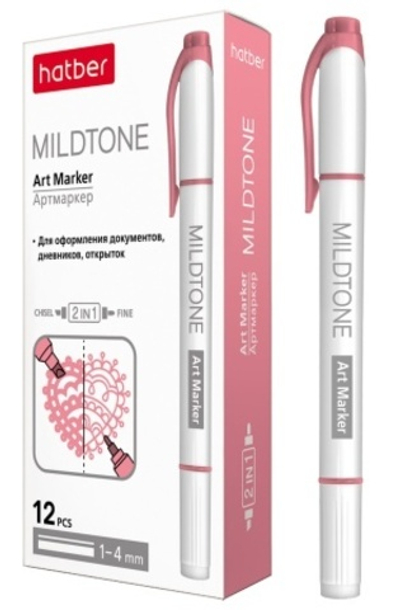Артмаркер Hatber Mildtone Pastel Двухсторонний Розовый