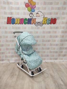 Санки-коляски Ника Наши Детки 3-1К с облачками голубая