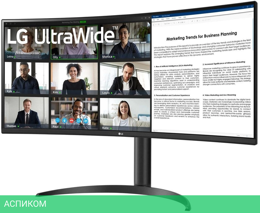 Монитор LG 34" UltraWide 34WR55QK-B